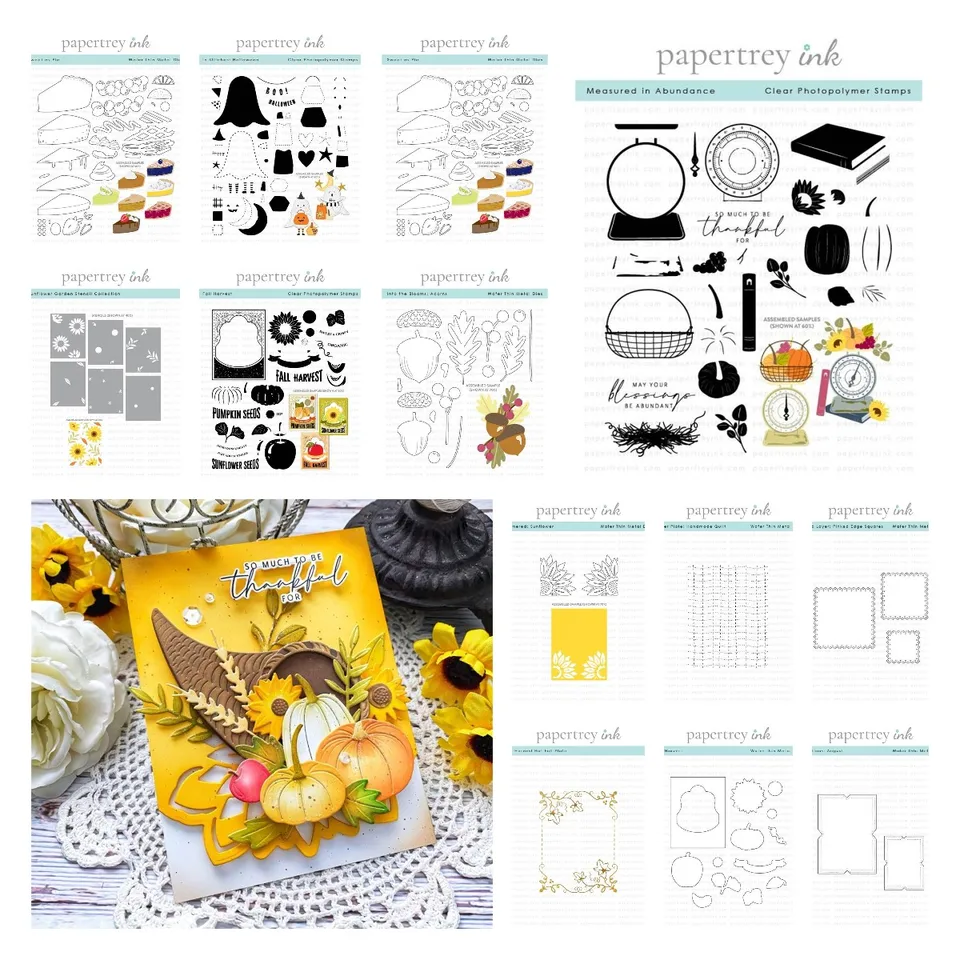 2024 Vďačný Hot Foil Cutting Cutting Dies pre slnečnicové šablóny DIY Scrapbooking Stamp Make Embosing Paper Card Halloween