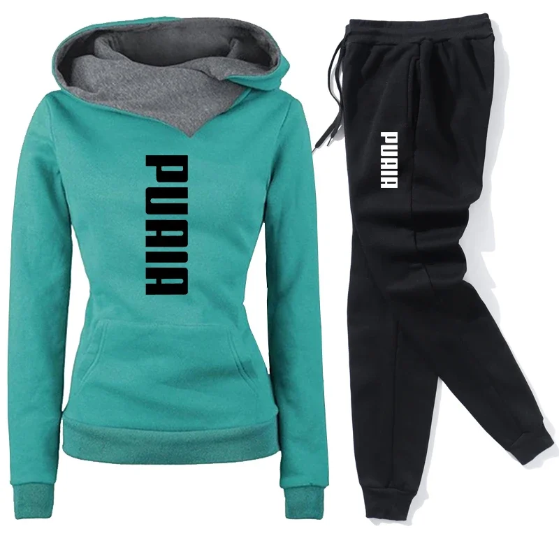 2024 Womens Tracksuit 2 Set Autumn Winter Populárne teplé mikiny s kapucňou+joggingové nohavice obleky SportsOutfits Nestuhodné oblečenie