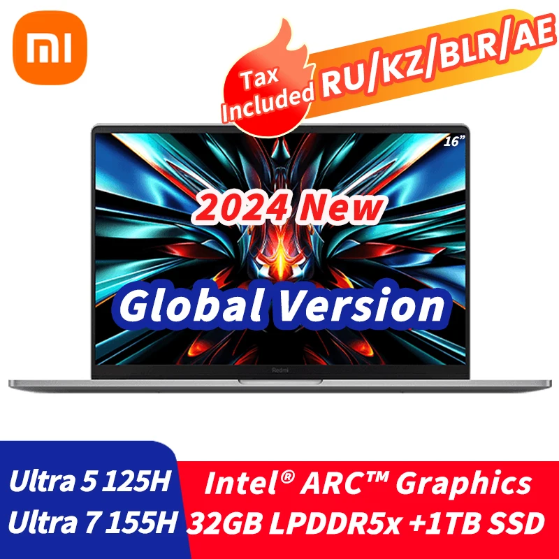 2024 Xiaomi Redmi Book Pro 16 NAPOJEMNÉ PREPOJENIE Intel Core Ultra 7 155H/5 125H ARC Grafika 32G DDR5+1TB SSD Notebook 16 