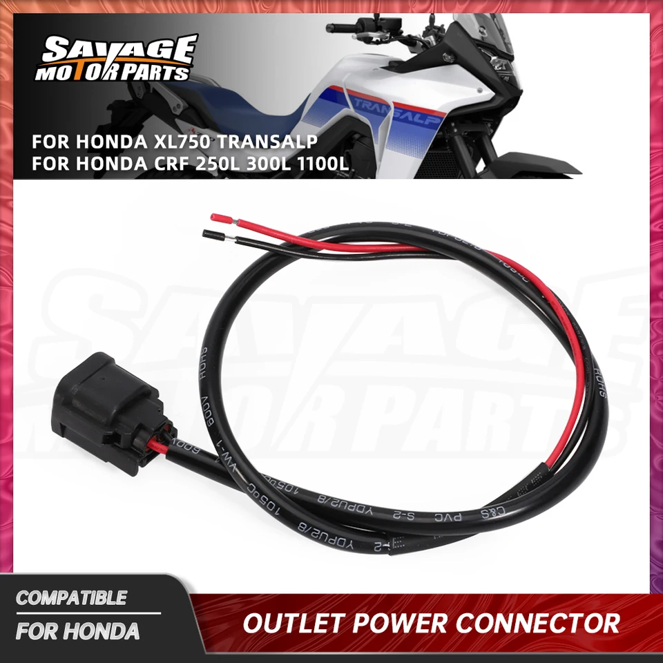 2024 XL750 2 PINS Outlet Power Connector pre Honda CRF 250L 300L 1100L RALLE 2017+