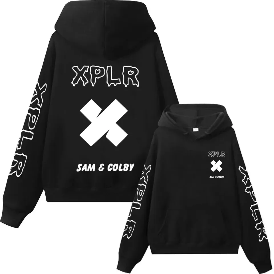2024 XPLR Hoodie Sam & Colby Link Merchandise Heart World Tlač športu Comfort Hoodie Dámska s dlhým rukávom Pullover pre ulicu
