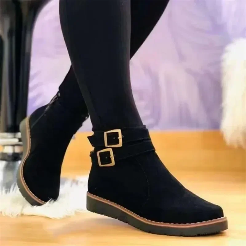 2024 Zimné ženy Snehové topánky Nové kŕdle kožušinové dámske semišové členkové topánky pre ženy ploché dámy teplé topánky Zapatos de Mujer
