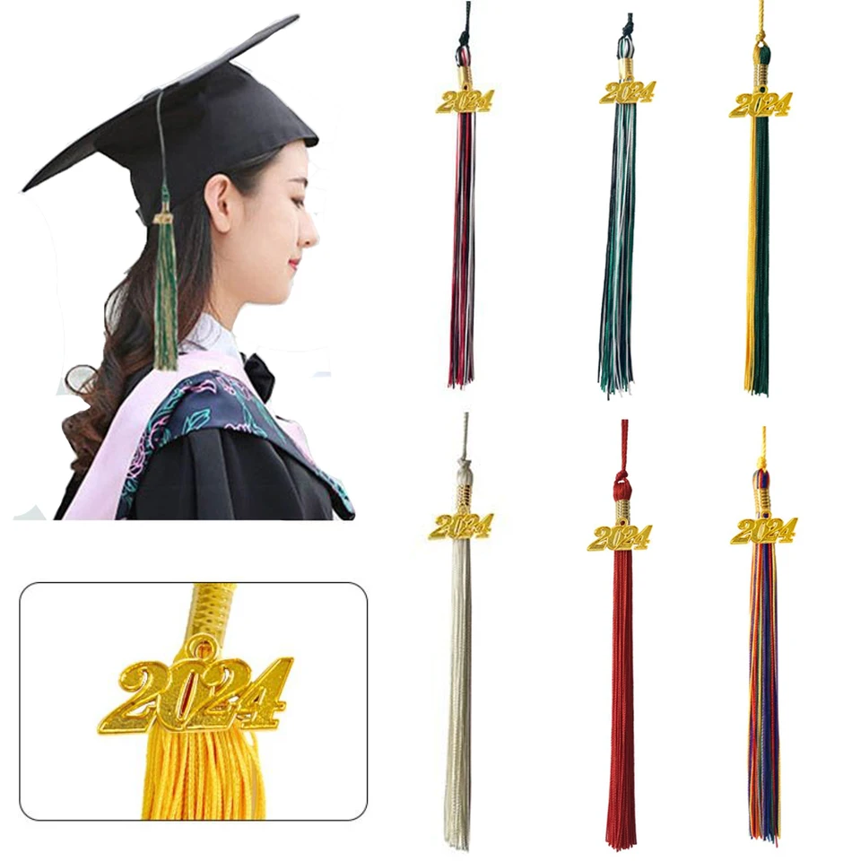 2024 Štýl akademický maturita Tassel Cap Cap Hanging Pure Color Charm Pendant promócie Uniformy príslušenstvo Študent Študent