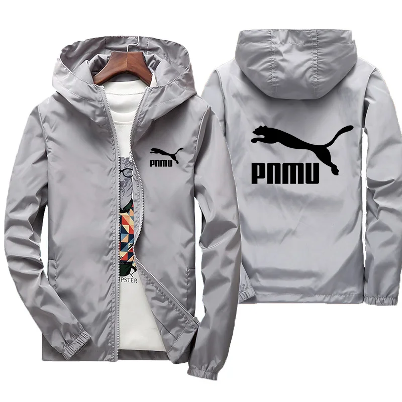 2024Men's Casual Jacket Jarné leto leto Nové pánske krémy na slnečné krémy Overa Módna priekopa s kabátom s kapucňou zipsov tenký bunda S-7XL