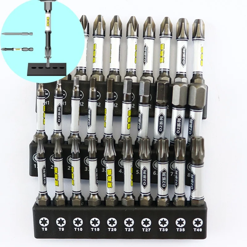 2024NEW Inovácia 1/4 skrutkovača Bit Bit Bit Impact Drill Drill Head Torx Hexagonálna krížová hlava Magnetický manipulárny proofdriver bity skrutkovača