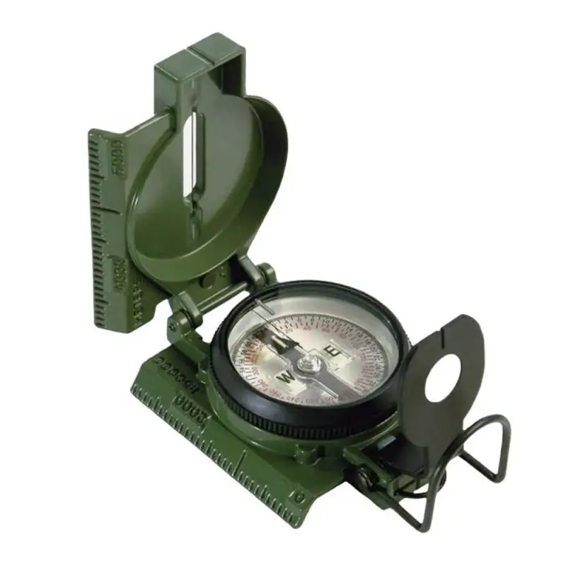 2024Newportable Compass Outdoor Camping Skladanie kompasu Zelená turistika prežitie Presnosť Navigation Expedition Tool