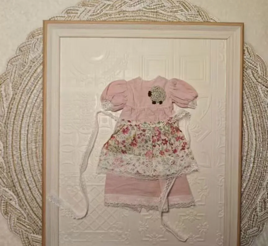 2025 2ks vintage štýl Blythe Lamb Vyšívané šaty/Vintage Floral Apron1/6 30 cm (Fit for Azone, Pullip, OB22/24/26, LICCA)