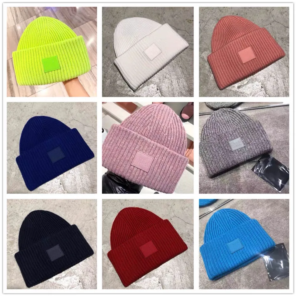 2025 AC Zimná čiapka pár listových látok pletená mäkká trojnásobná hustá teplá klobúk Outdoor Sport Cold Cap Ins Popular Colors Hat