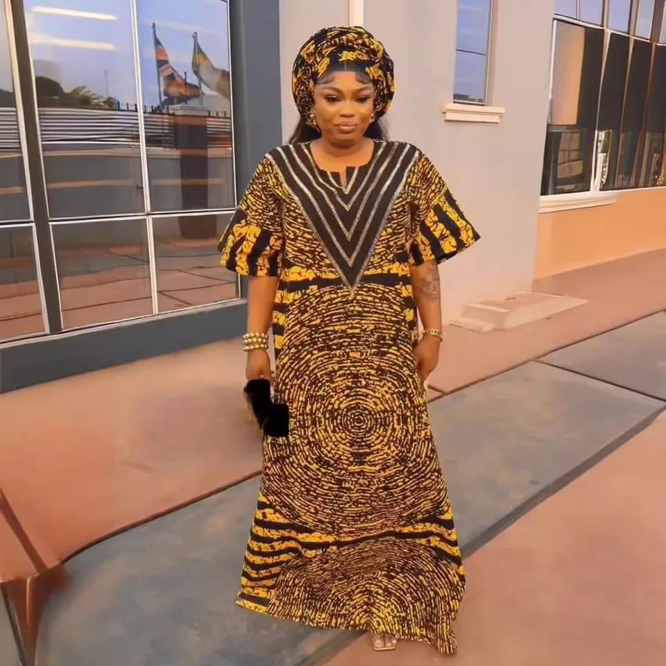 2025 Africké šaty pre ženy Tradičné oblečenie Afriky Dashiki Ankara Outfits ABAYAS ROBE Moslim Kaftan Maxi Long Dress