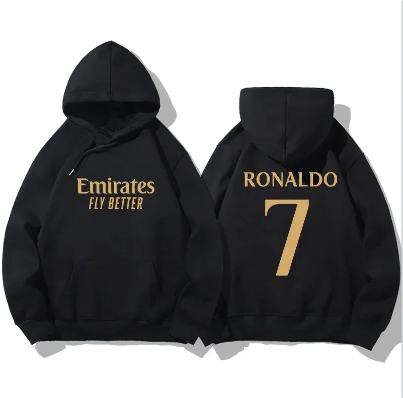 2025 Barcelona Real Madrid Cristiano Ronaldo 7 s kapucňou Príležitostné pulóver s dlhým rukávom mikiny žien žien mládežnícky futbalový dres