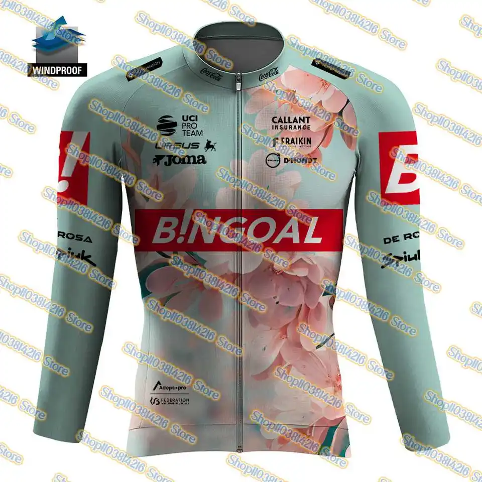 2025 Bingoal Cycling Jersey Windbreaker s dlhým rukávom Maillot Clothes Rode Bicycle Top Ropa Ciclismo