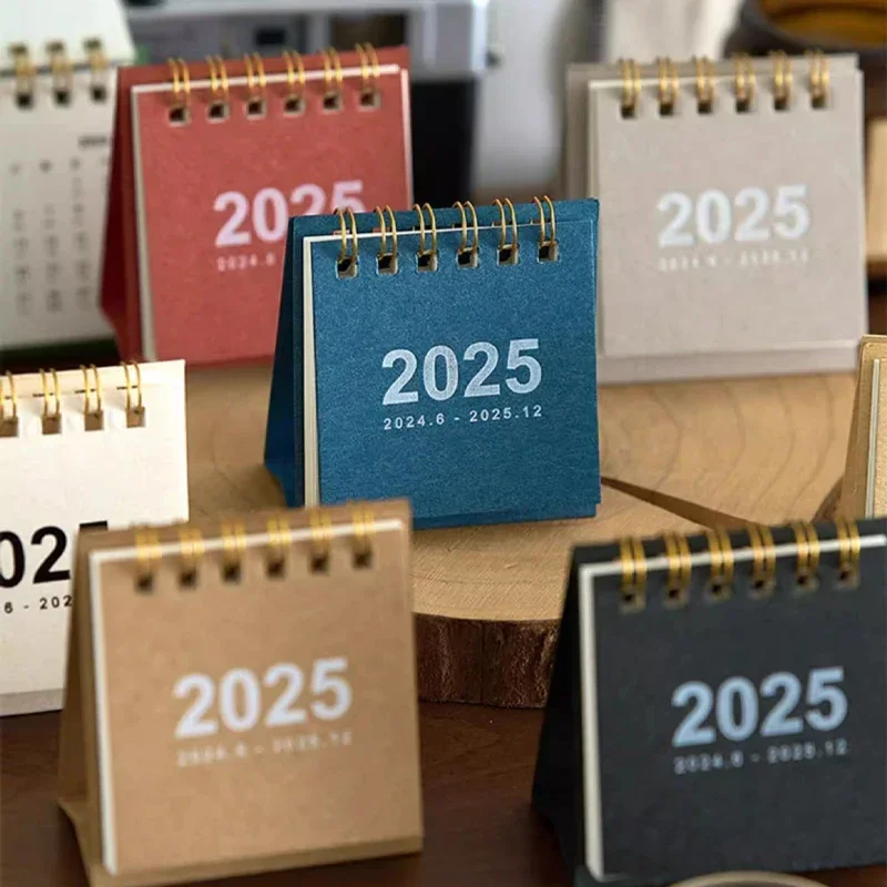 2025 Desk Calendar Mini Solid na zoznam kníh kalendára Kawaii Denný mesačný ročný plánovač Čas manegénny stola dekorácie