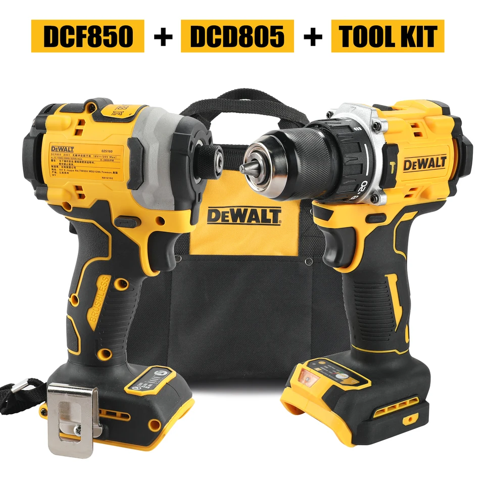 2025 Dewalt Lithium Brushless Electric Screpriver, Elektrická ručná vŕtačka, Kombinácia vŕtacej vŕtačky DCD805 DCF850