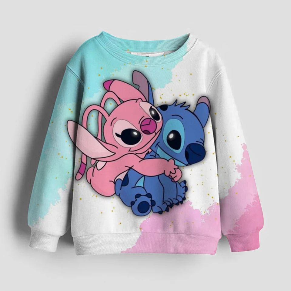 2025 Disney Hoodie módny steh anjel monštrum vrecká mikina pullover roztomilé mikiny dievčatá detská mikina karikatúra Top y2k