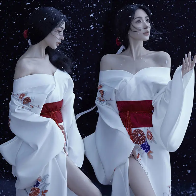 2025 Dámske Yukata Tradičné japonské japonské kimono Robe Photography Dress Cosplay kostým Folk Dance Wear Vintage Clothing A310
