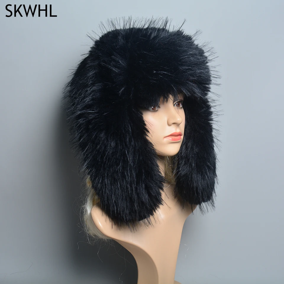 2025 Dámsky klobúk Zimný Hatt Ushanka Hat pre ženy zahusťuje studenú čiapku Teplý klobúk veterný klobúk teplý klobúk Pilotný klobúk s uši