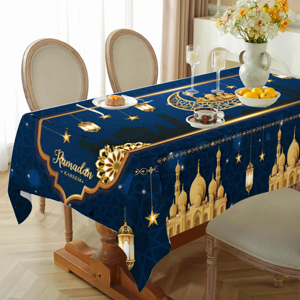 2025 Eid Mubarak obrusový obrus ramadán Islamická moslimská párty dekorácie Ramadan Party Supplies Eid Al Adha Darček Islam