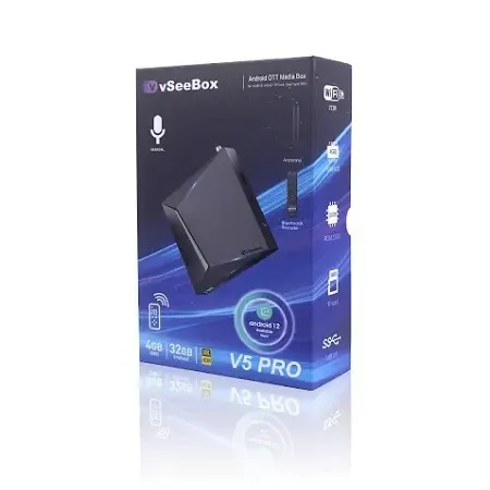 2025 Global VSEEbox V5 Pro najrýchlejší 8k HDR Android TV box s hlasovým diaľkovým ovládaním a kábla HDMI 4 GB RAM+ 32 GB ROM Android 12