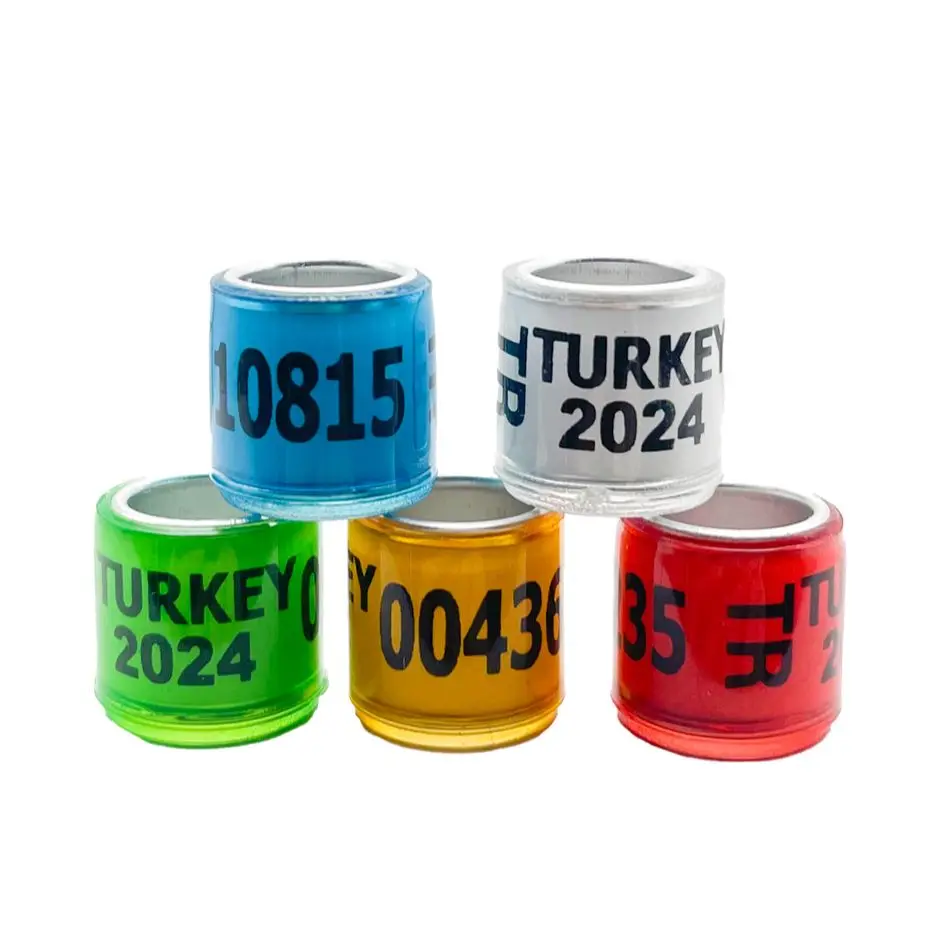 2025 Hliníkový plastový materiál Pigeon Foot Ring s číslom vtáčieho prsteňa Messenger Bird Training Supplies Fens Tools 100 PCS