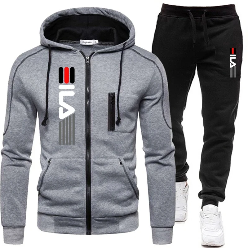 2025 Jeseň a zima Nová pánska mikina + tepláky 2-dielne módne fitness joggingový športový oblečenie