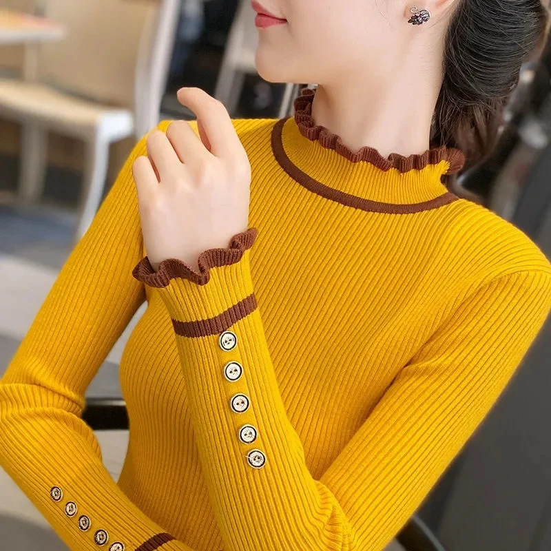 2025 Jeseň Winter Women Sweater Turtleneck Loose Pullover Pletovok Soft Soft Squers Príležitostné kancelárske svetre pletene Pletenie femme