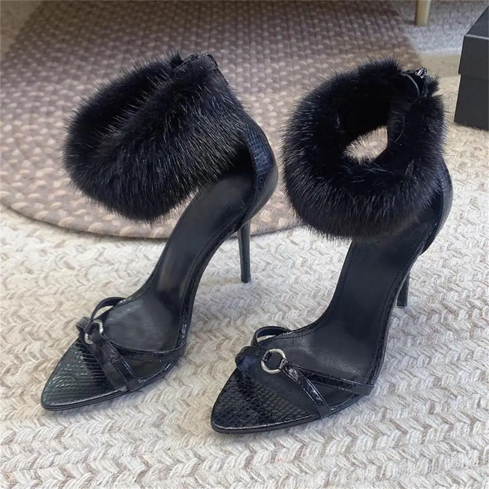 2025 letné sandále móda špicaté dámske topánky na nohách sexy vysoké podpätky stručné dekorácie zipsu originálne kožené chaussure femme horúce