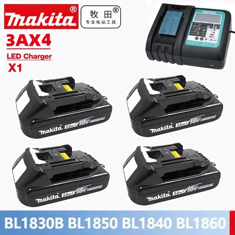 2025 Makita Original 18V 3AH LI-ION Nabíjateľná batéria 18V Vŕtacie batérie BL1830 BL1840 BL1850 BL1860B 2025