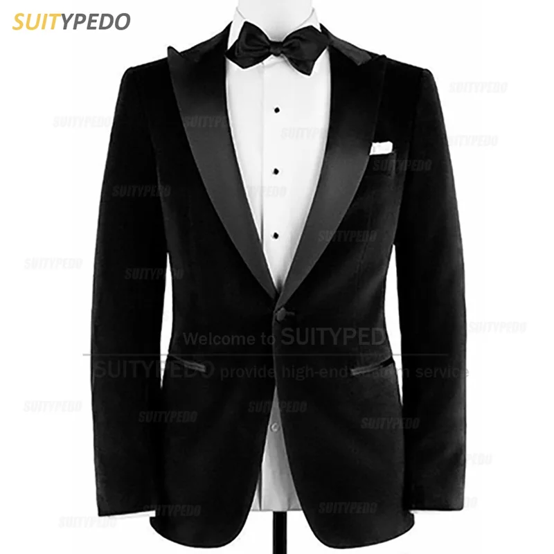 2025 najnovší formálny čierny muži oblečenie Coat Svadobná strana ženích Luxury One Button Tuxedo Bunda Business Gala Classic Blazer 1 kus