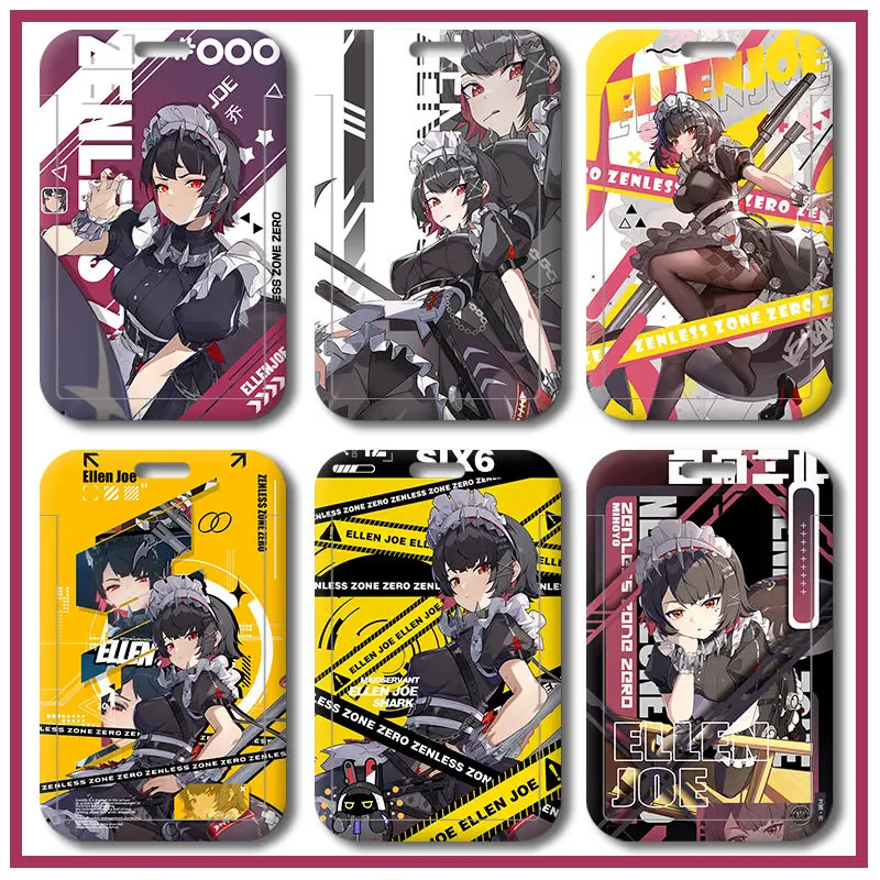 2025 New Zenless Zone Zero Zero Ellen Joe Anime Students Card Autbway Ferrule Protective Case Card Držiteľ držiaka Miesta Prívesok