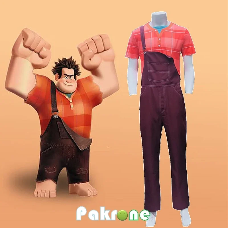 2025 Newwreck-It Ralph 2 Cosplay kostým Rompers tričko kombinézy muži Halloween Party Outfits AA