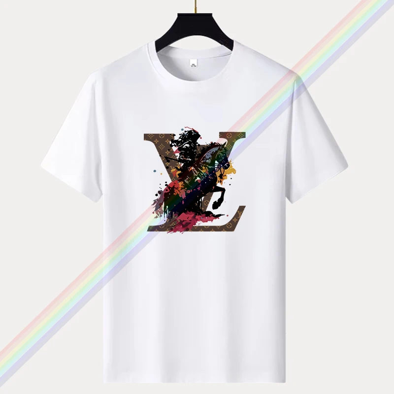 2025 Nová módna luxusná značka klasická abeceda koňa tlačená tričko Men Cascur Streetwear unisex vysoko kvalitné bavlnené tričko