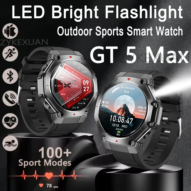 2025 NOVÉ MILICKO GPS SMART WOOK MEN SLAKTILA COMPASS NFC Vodotesný vonkajší športový tracker Bluetooth Call Smart Watch Huλwei