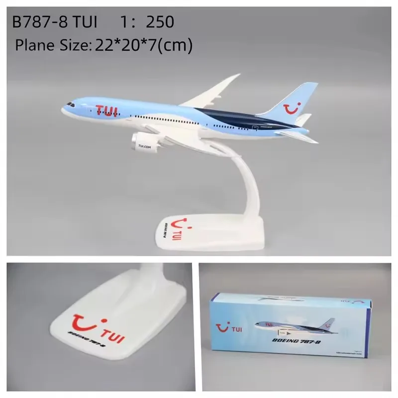 2025 Nový 1: 250 v mierke Boeing Británia B787-8 TUI Fly TUIfly Airlines Model Model Hračky lietadla lietadla lietadla lietadla lietadla lietadla