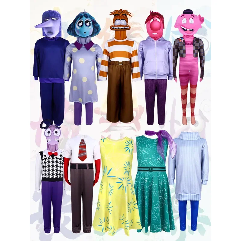 2025 Nový anime film vo vnútri kostým Cospaly Joy Rady Anger Fear Cos Outfits pre dospelých detí Halloween Performance C Performance C ABC