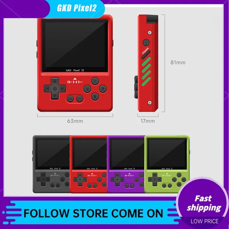 2025 NOVÝ GKD PIXEL2 HRACKÁ HERNÁ HERNA CONSOLA Prenosná retro nostalgia Game Console Arcade Game Full Metal Body CNC Birthday Gift