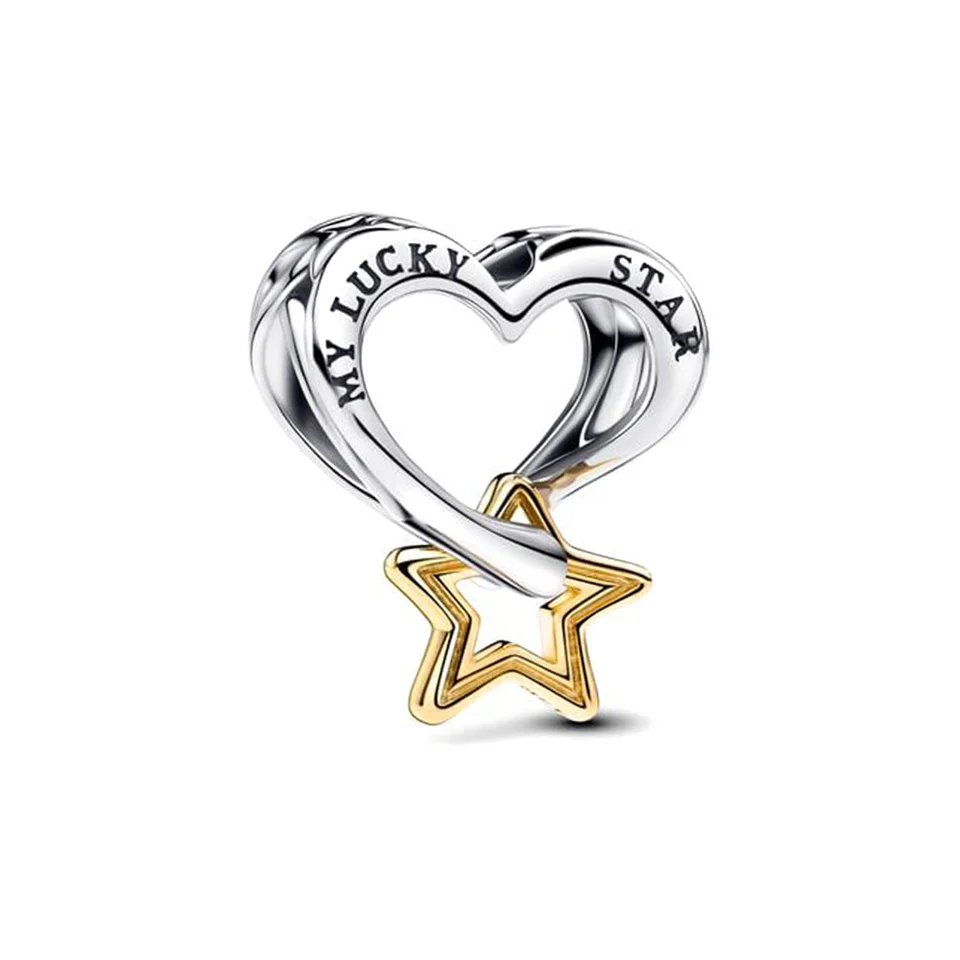2025 Nový predaj HOT TONE TONE Lucky Star & Heart Charm Pans Fit PAN Originálny náramok náhrdelník DIY módna žena