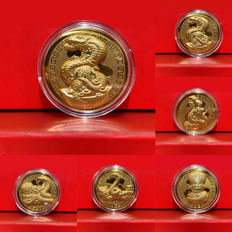 2025 Nový rok hada pamätných mincí Čínske medaily Zodiac Može 3D Colins Collectibles Novoročné mince 1pc