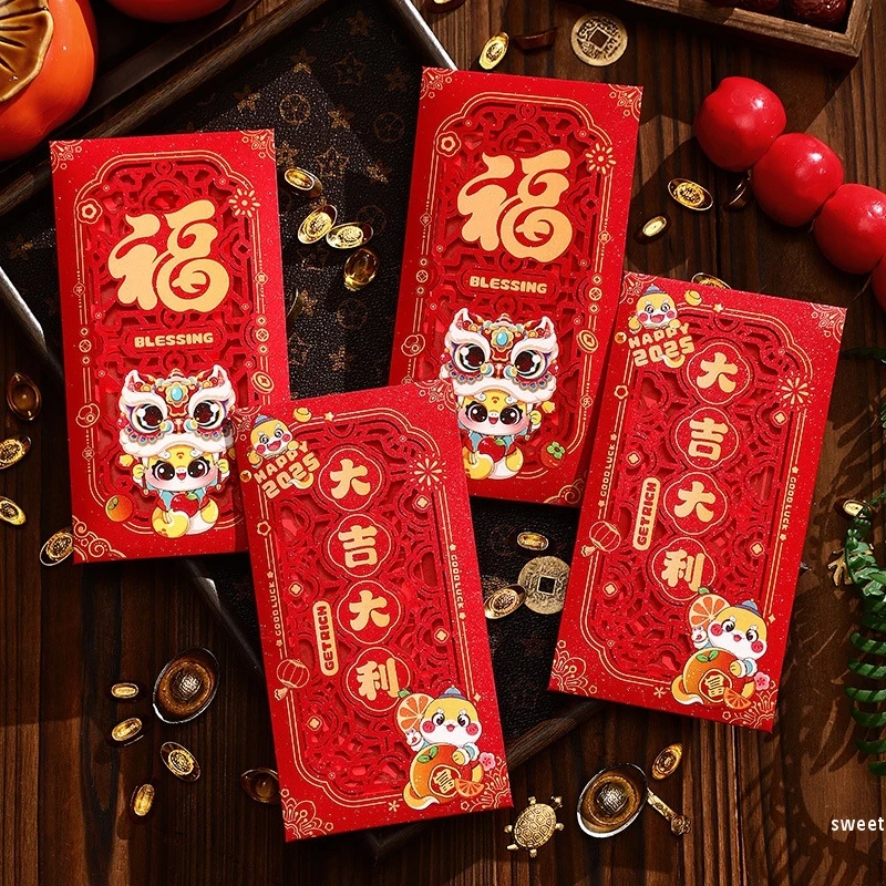 2025 Nový rok Red Envelope Universal Spring Festival Red Envelope Rok Had 3D Dutlow Design Nový rok Veľkoobchod