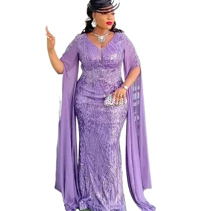 2025 Plus veľkosť afrických večierkov pre ženy Dashiki Ankara Flitry Svadobné večerné šaty Sexy Bodycon maxi vianočné šaty