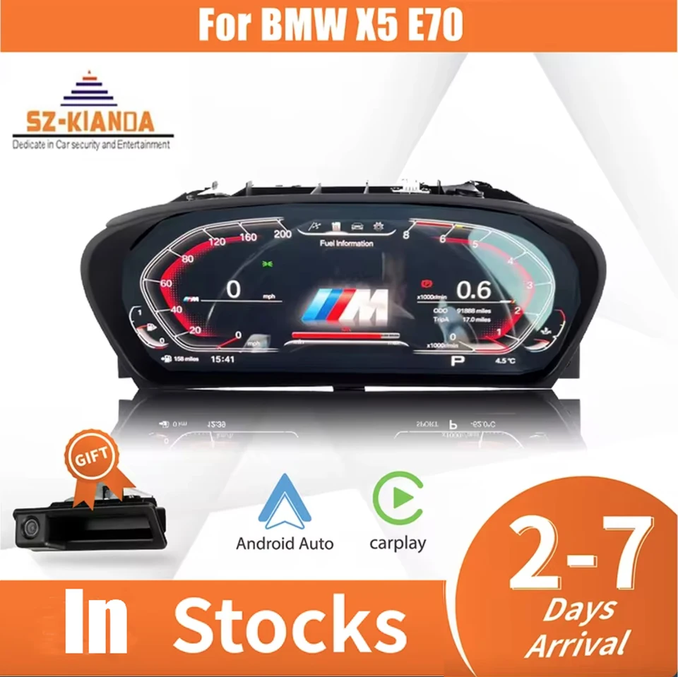 2025 Posledný 12.3 '' Pôvodný digitálny LCD Dashboard pre BMW X5 E70 CCC CC C -Cluster Instrument Schadometer kokpitu