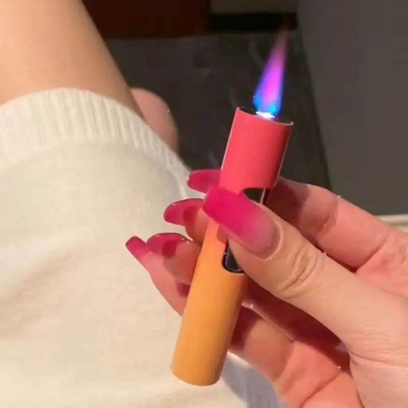 2025 Prenosný svetelný pochodeň Zapaľovač plynový tryskový prúd Cigaret Cigare Cigar Spater butánový pero v štýle Airbrush Metal Men Darčeky