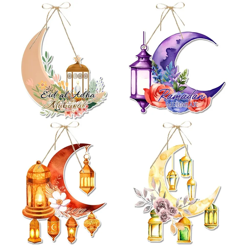 2025 Ramadan kareem papierové dvere závesné prívesky na Blízky východ festival hviezda Moon Moon Wall Drop Ozdoby Happy Eid Party dekor