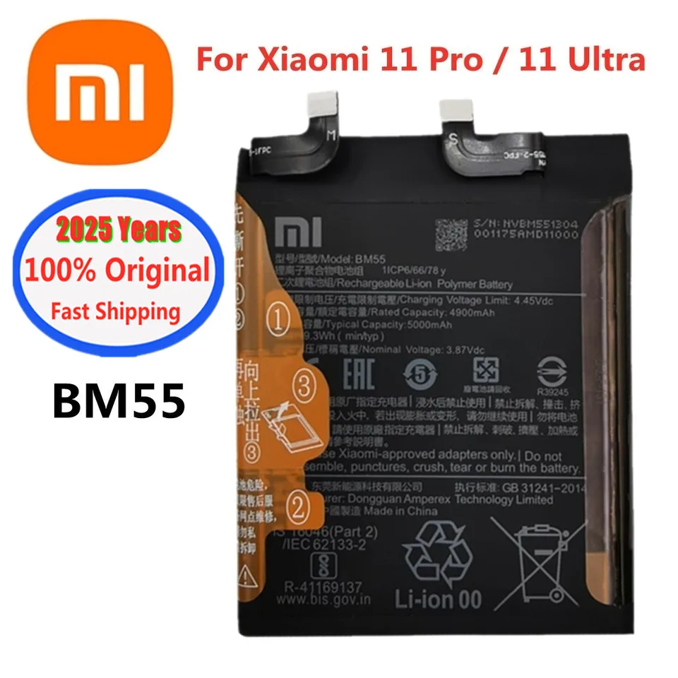2025 rokov 100% Pôvodná batéria BM55 pre Xiaomi Mi 11 PRO 11PRO MI11 PRO 11