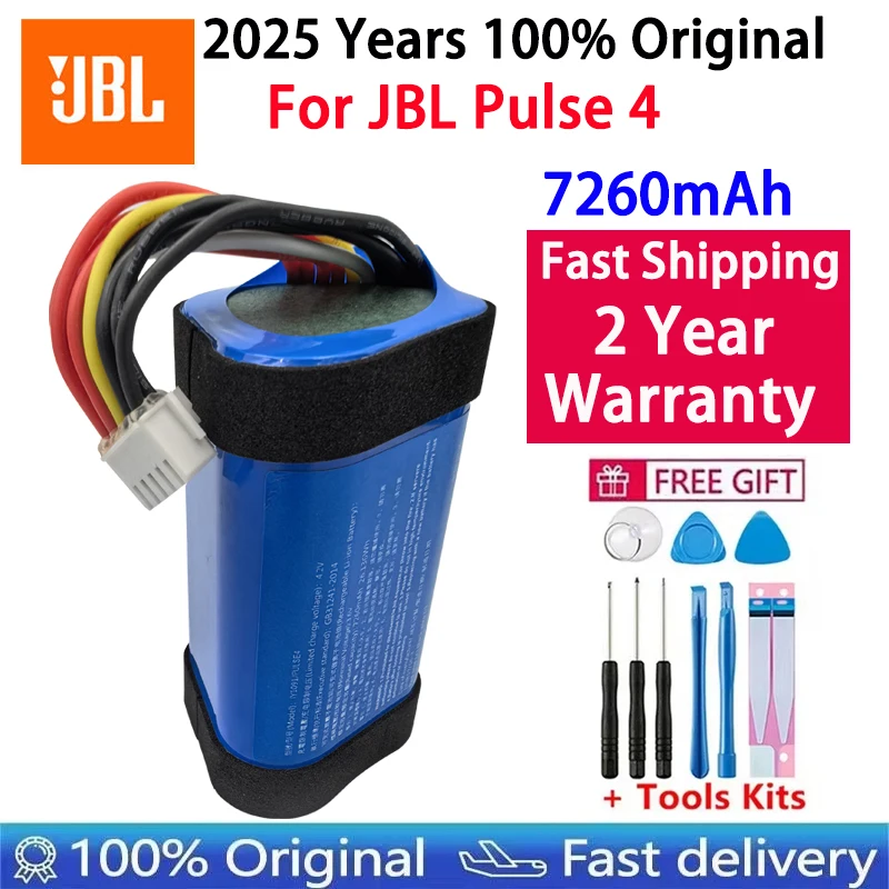 2025 rokov 100% Pôvodná batéria reproduktora Bluetooth pre JBL Pulse 4 Pulse4 7260 mAh Player Nabíjateľná bateria bateri batéri