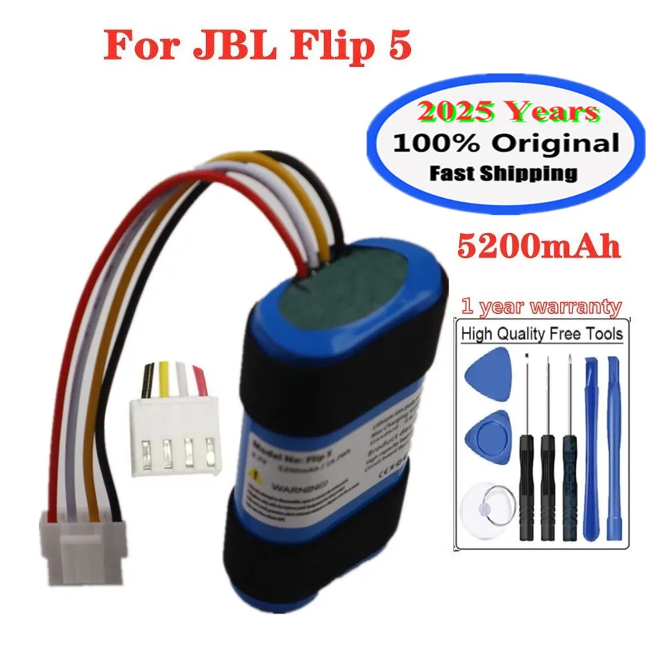 2025 rokov 5200 mAh Originálny reproduktor pre batériu pre JBL Flip 5 Flip5 Player Loudspeaker Bluetooth batérie batérie bateri na sklade
