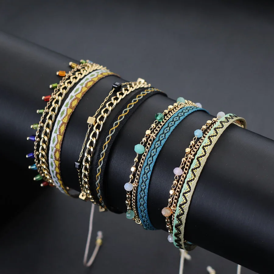2025 Román Bohamian String Bracelet for Women Ručne vyrobený