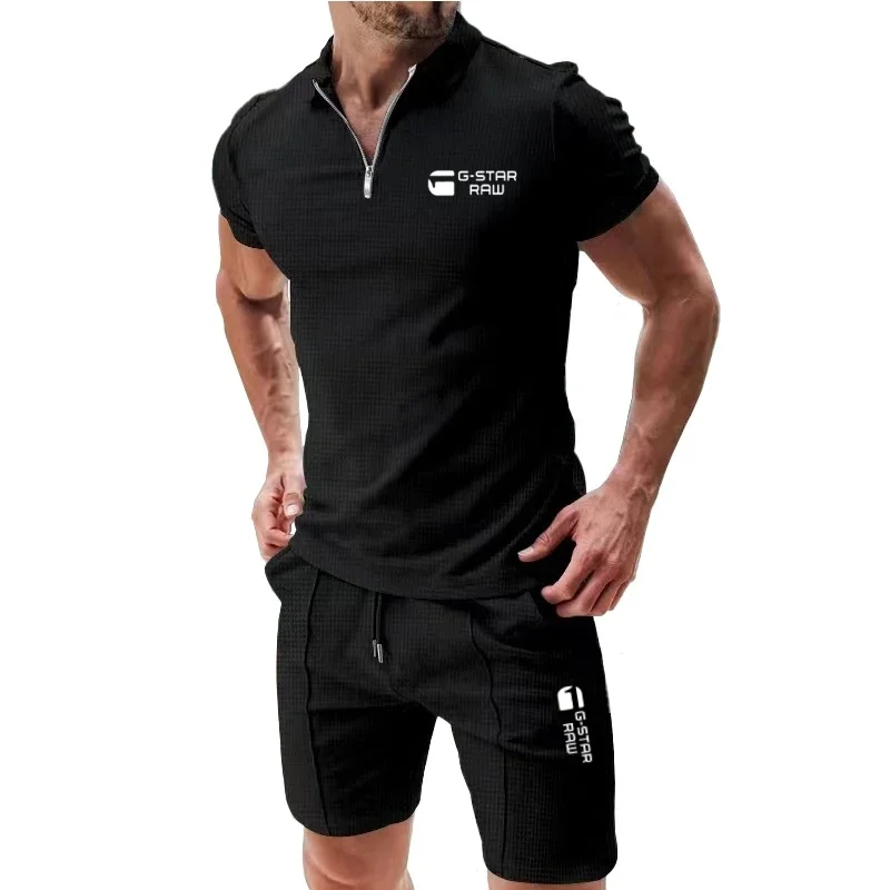 2025 Ropa Hombre Half Zipper T-Shirt Swet Suit leto módna neformálna neformálna ruka