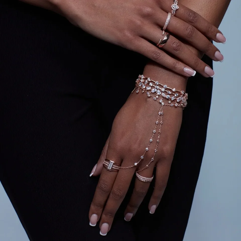 2025 Sparking Bling Cz Station Link retiazka Slave Náramok Svadobný dar