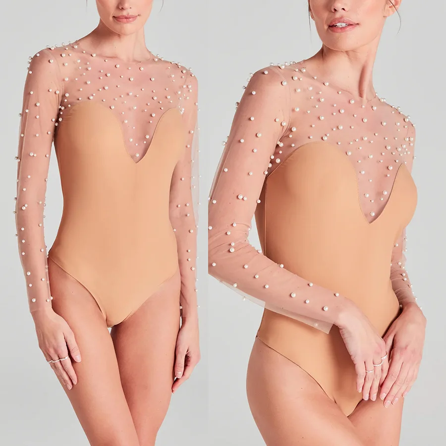 2025 Spring Autumn Elegantné ženy O-Neck Slim Fit Rompers Patchwork One Piece kombinéza Príčinná kauzálna rukávová hra