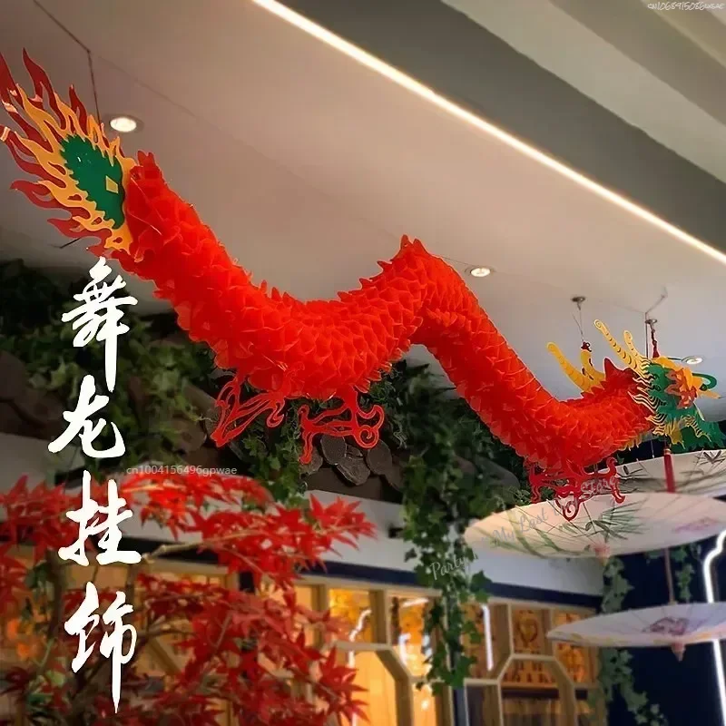 2025 Spring Festival Dragon Year Nový rok dekorácie Mall Plastový papier Lanternka kresba Kvetina čínsky drak tanečný maskot prívesok